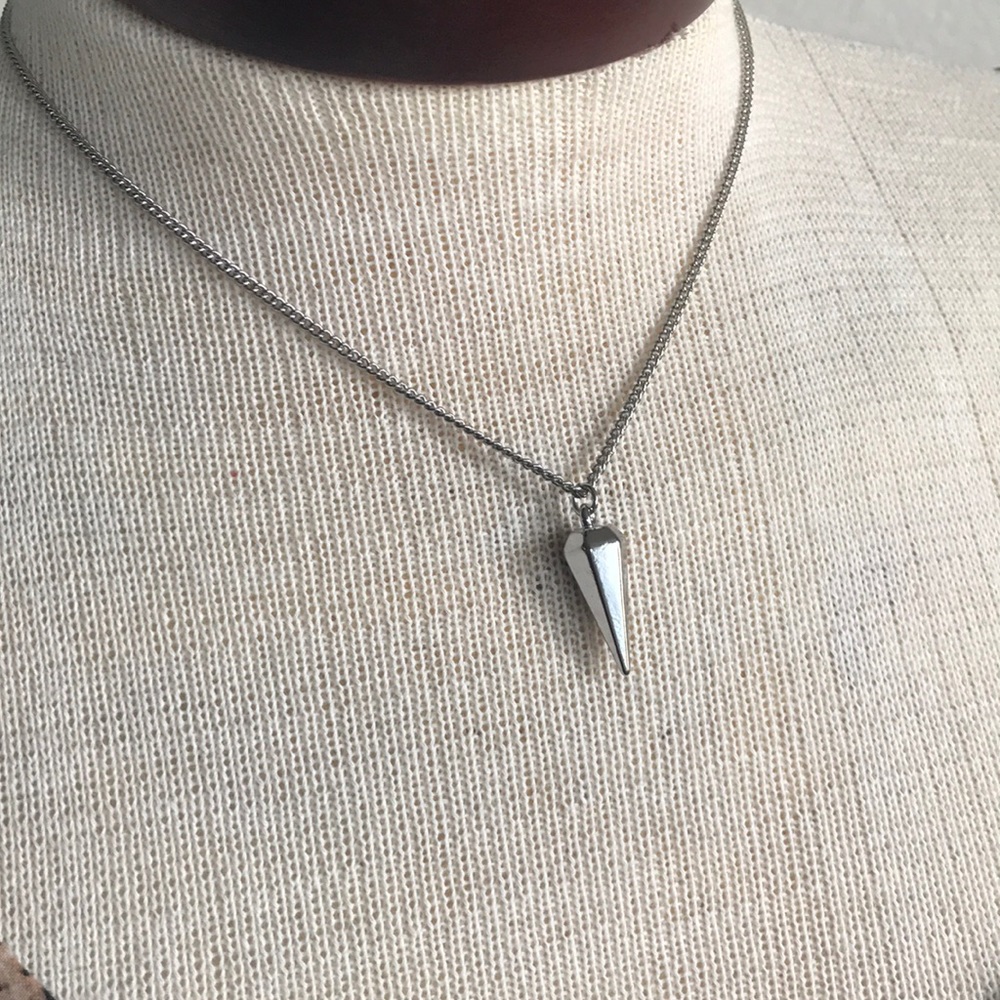 Pendant Necklace Silver Tone Pendulum Style Trendy Fashion Jewelry Eclectic Fun